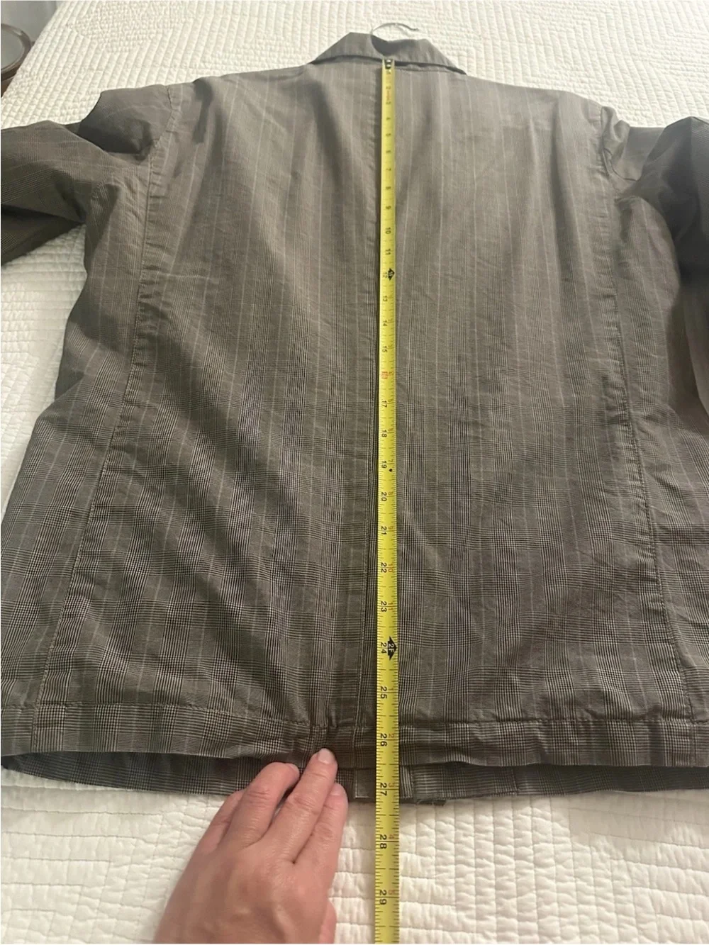 Banana Republic Men’s Military Style Jacket Gray Plaid Pockets Lightweight Sz S